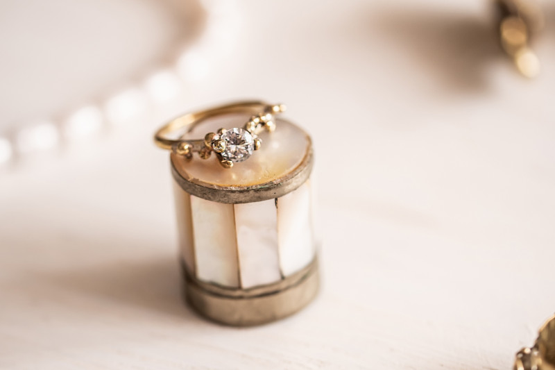 Solitaire Granulated Engagement Ring