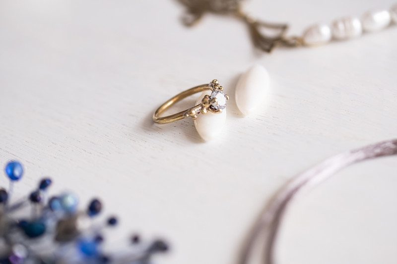 Solitaire Granulated Engagement Ring