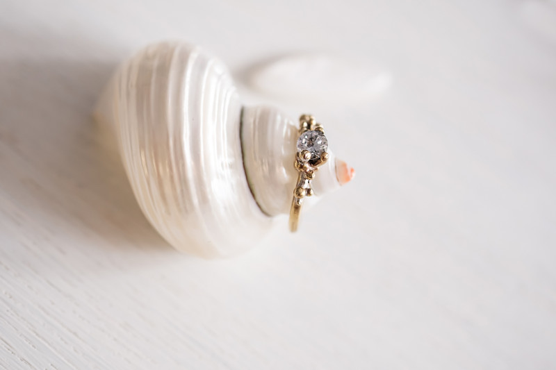 Solitaire Granulated Engagement Ring