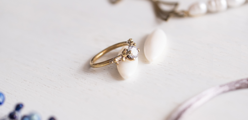 Solitaire Granulated Engagement Ring