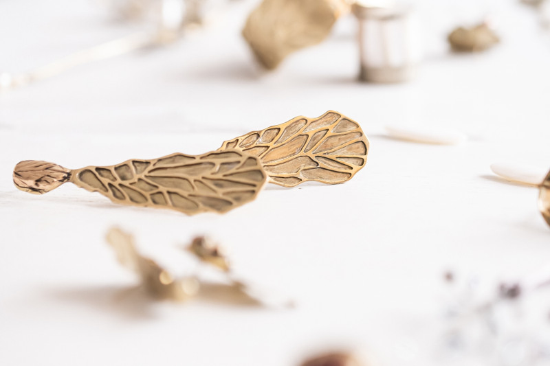 Large Maple Seeds Layered Earrings