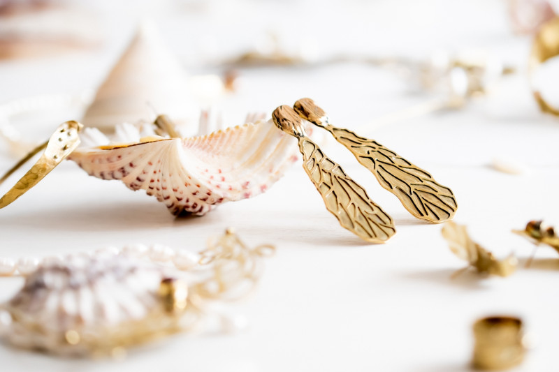 Large Maple Seeds Layered Earrings