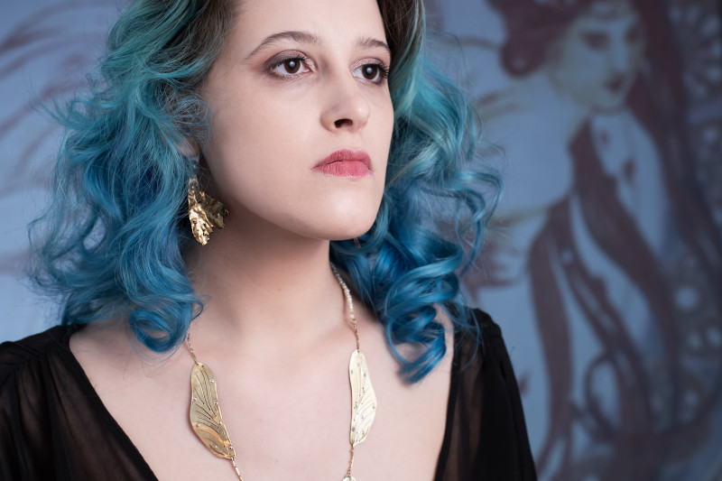 Leaf Granulated Earrings with Aventurine