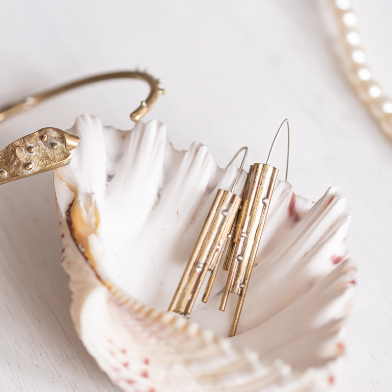 Tubular Granulated Earrings
