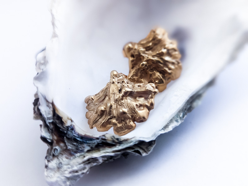Sculptural Gold Leaf Earrings