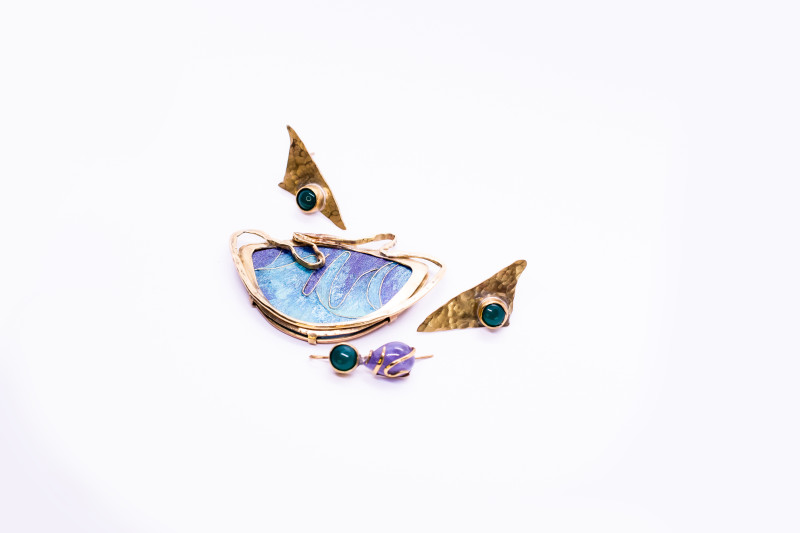 Art Nouveau Painted Pendant