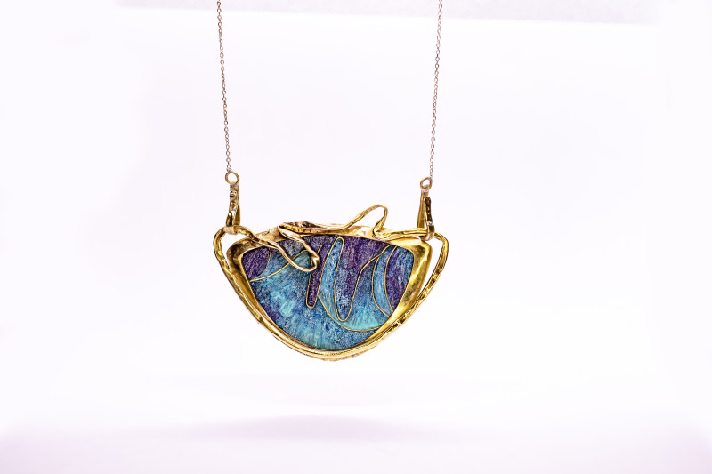 Art Nouveau Painted Pendant