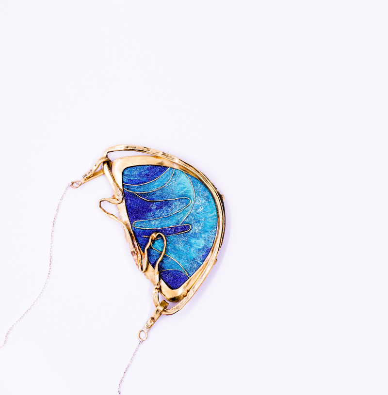 Art Nouveau Painted Pendant