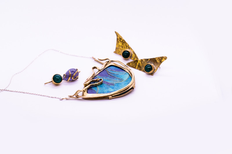 Art Nouveau Painted Pendant