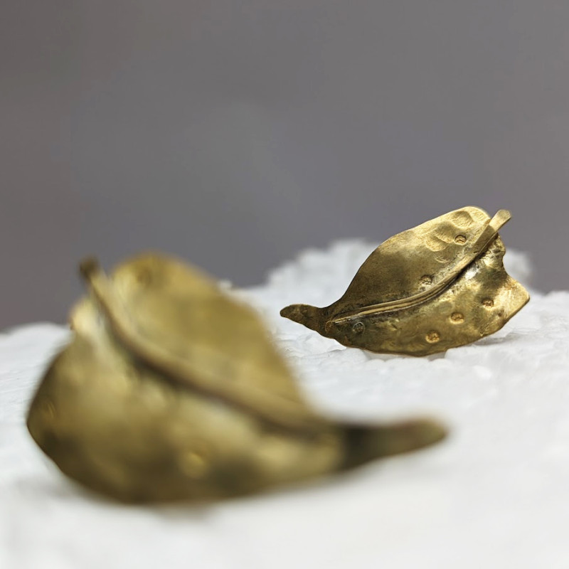Textured Leaf Earrings