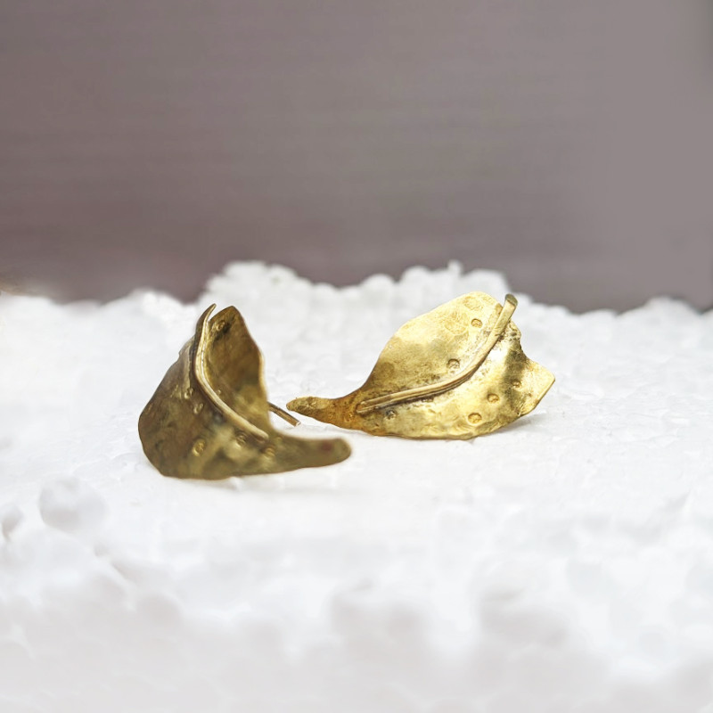Textured Leaf Earrings