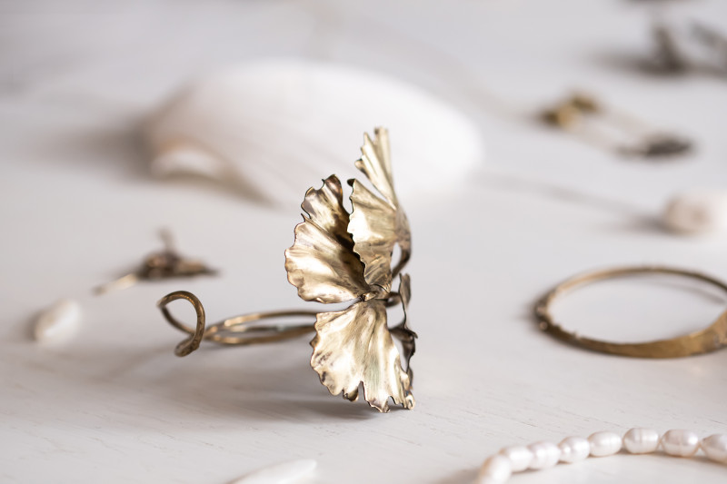 The Gingko Sculptural Bracelet