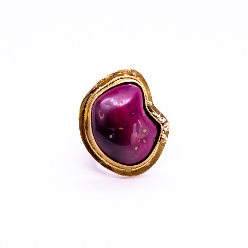 Intense Pink Agate Ring