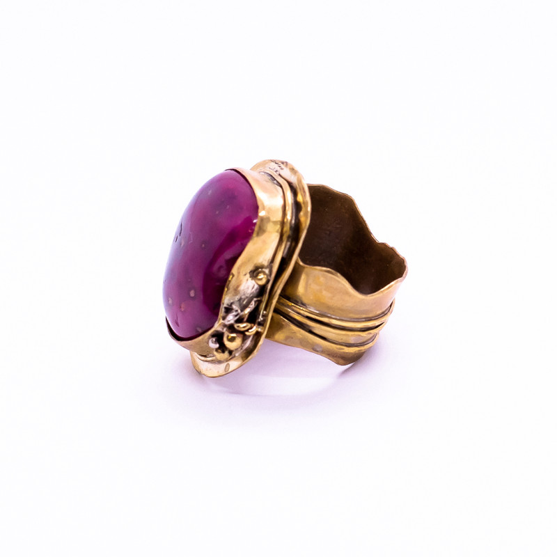 Intense Pink Agate Ring