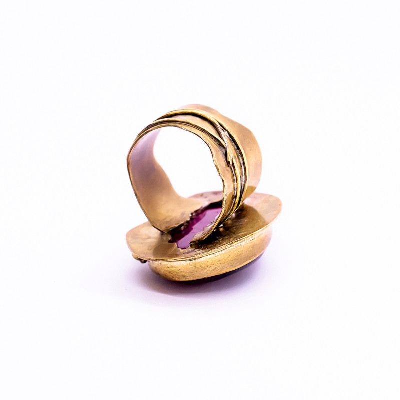 Intense Pink Agate Ring